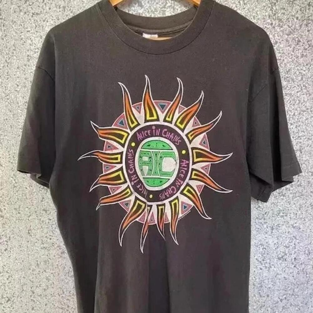 90S Alice In Chains Band Retro Black Unisex T Shirt Reprint
